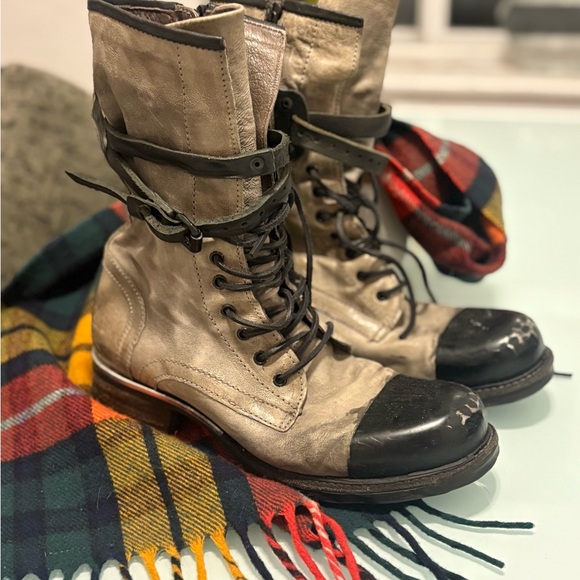 A.S.98 Women's Brown Combat Boots - Picture 10 of 10